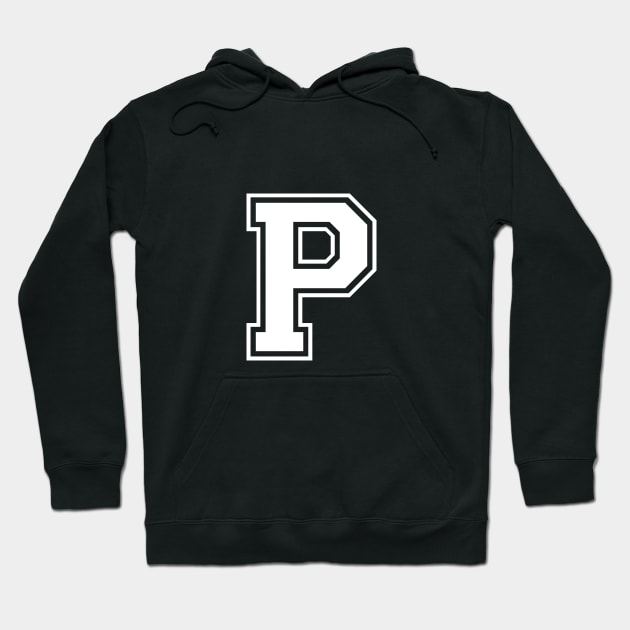 Initial Letter P - Varsity Style Design Hoodie by Hotshots